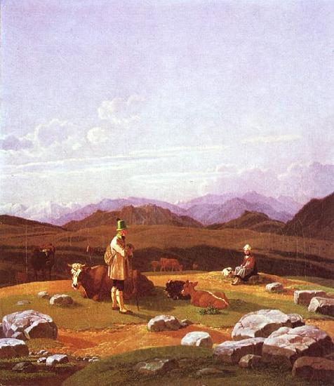 Wilhelm von Kobell Jager auf der Hochalm Spain oil painting art
